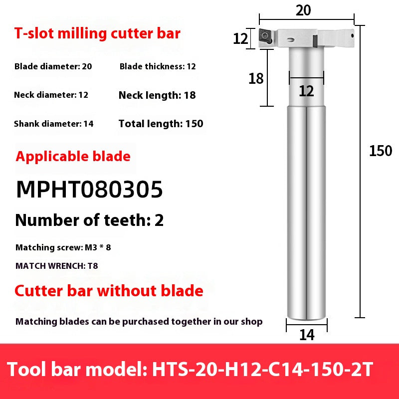 2065-T-slot milling cutter rod CNC slotting HTS three-edged machining center numerical control T-slot milling cutter rod thickness 6 8 10 12 Shandong Denso Pricision Tools Co.,Ltd.